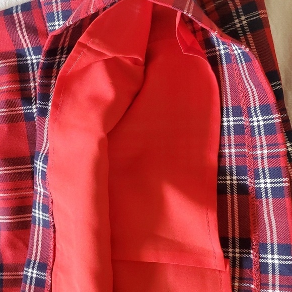 Draper James Lipstick Red Multi Angie Check Ruffle Sleeve Shift Lined Sz 0 Dress - Picture 10 of 13